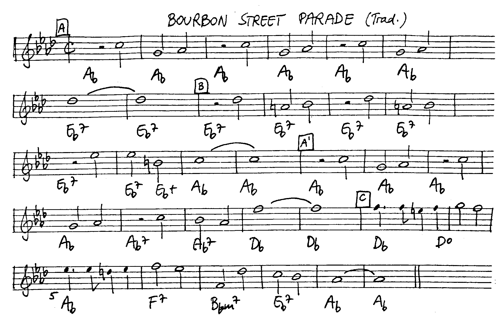 bourbon street parade leadsheet – book us for your next 20s or gatsby event